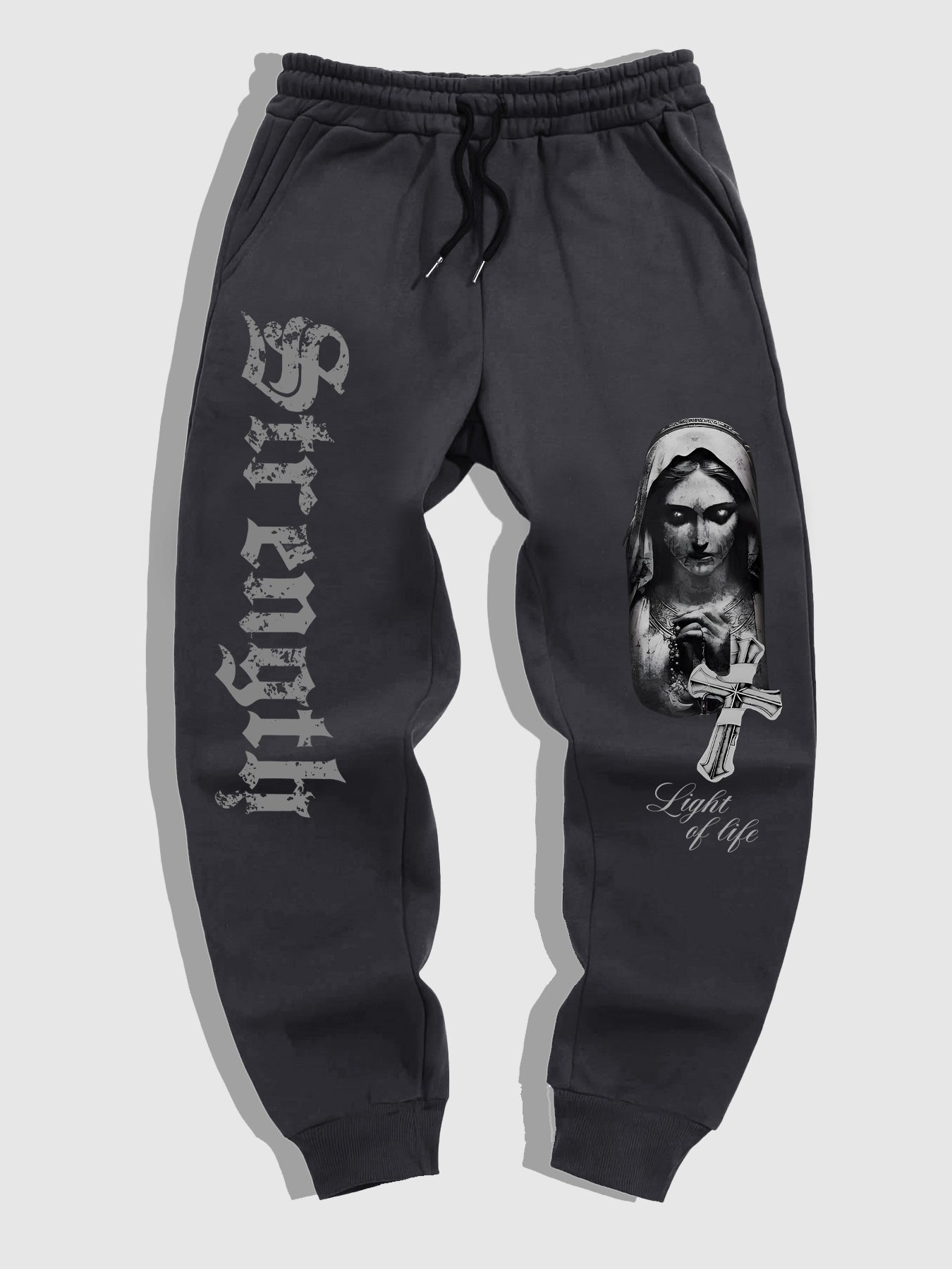 Men'S Casual Sports Joggers with Gothic Print of The Virgin Mary from The Renaissance.