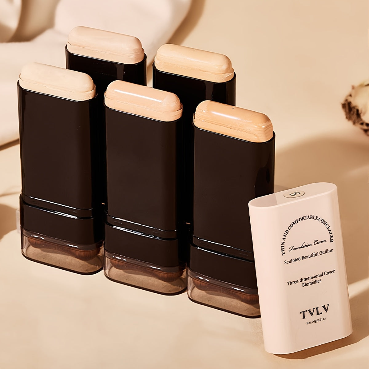 2-in-1 Concealer and Foundation Stick, Covers Dark Circles, Waterproof and Sweat-Resistant, Creates Flawless-Looking Makeup