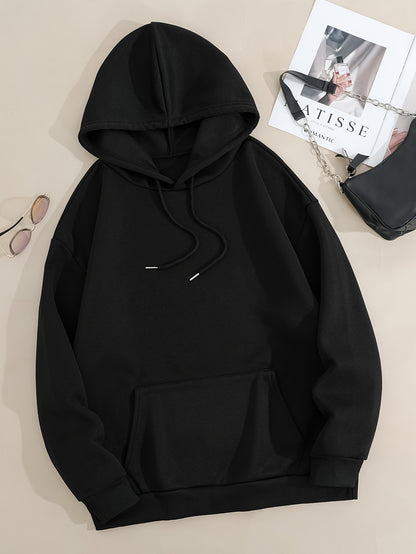 Women'S Casual Hooded Sweatshirt with Cartoon Print, Long Sleeve Pullover with Pocket Detail, 100% Polyester Knit Fabric, Regular Fit Hoodie for Fall/Winter - 220gsm