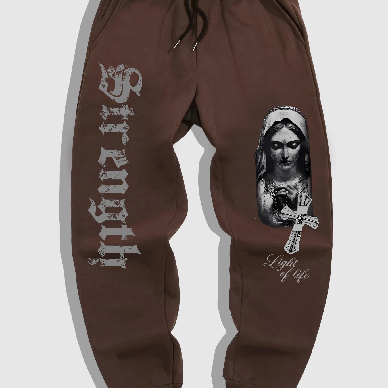 Men'S Casual Sports Joggers with Gothic Print of The Virgin Mary from The Renaissance.